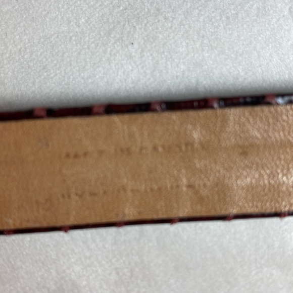 Vintage snake-print burgundy belt 30-34" - Picture 4 of 7